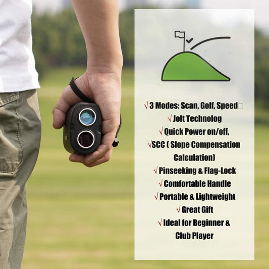 Gogogo Sport Vpro Laser Golf/Hunting Rangefinder, 6X Magnification Clear View 650/1200 Yards Laser Range Finder, Lightweight, Slope, Pin-Seeker & Flag-Lock & Vibration (650 Yard)