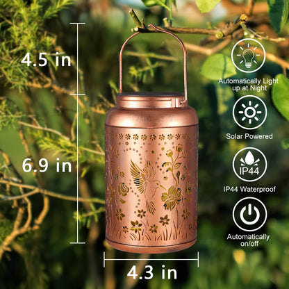 Mothers Day Gifts Solar Lanterns Outdoor Waterproof Hummingbird Garden Decor Gifts for Women Mom Grandma Hanging Solar Lights Metal Solar Decoration Outside for Yard, Backyard, Patio Deals