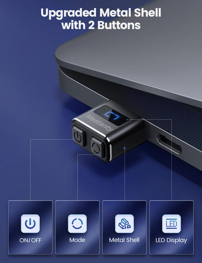 Meatanty Metal Tiny Mouse Jiggler, USB Mouse Mover Undetectable, Automatic Shaker with Separate Mode and ON/Off Buttons, Mouse Moving Device LED Screen, Wiggler Giggler Keep Computer/PC/Laptop Awake