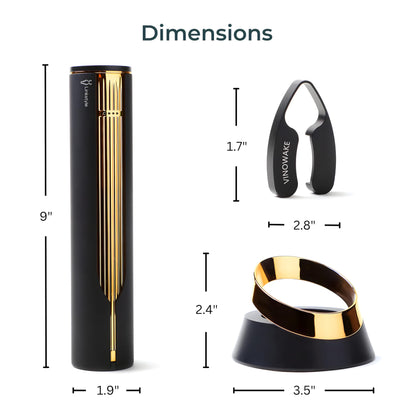 OPENERO Electric Wine Opener — Luxurious Automatic Wine Corkscrew Electric with Charging Base and Steel Foil Cutter, Wine Gifts For Women Men (Gold) By LINKSTYLE