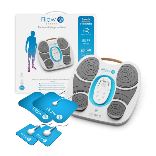 Paingone Fllow EMS Medical Device - Circulation Stimulator - Legs & Feet - 150 Intensity Levels - Muscle Booster Therapy - Remote Control - Relax Muscles & Relieves Pain - Lightweight & Portable