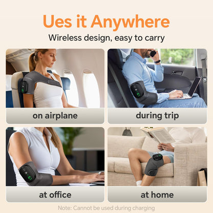YUHUO Foot Massager with Heat, Knee Shoulder Elbow 3 in 1 Feet Massager, Heated Knee Massager, Shoulder Massager with Heat Vibration, 210 mins Battery, Cordless Portable, Touchscreen Control