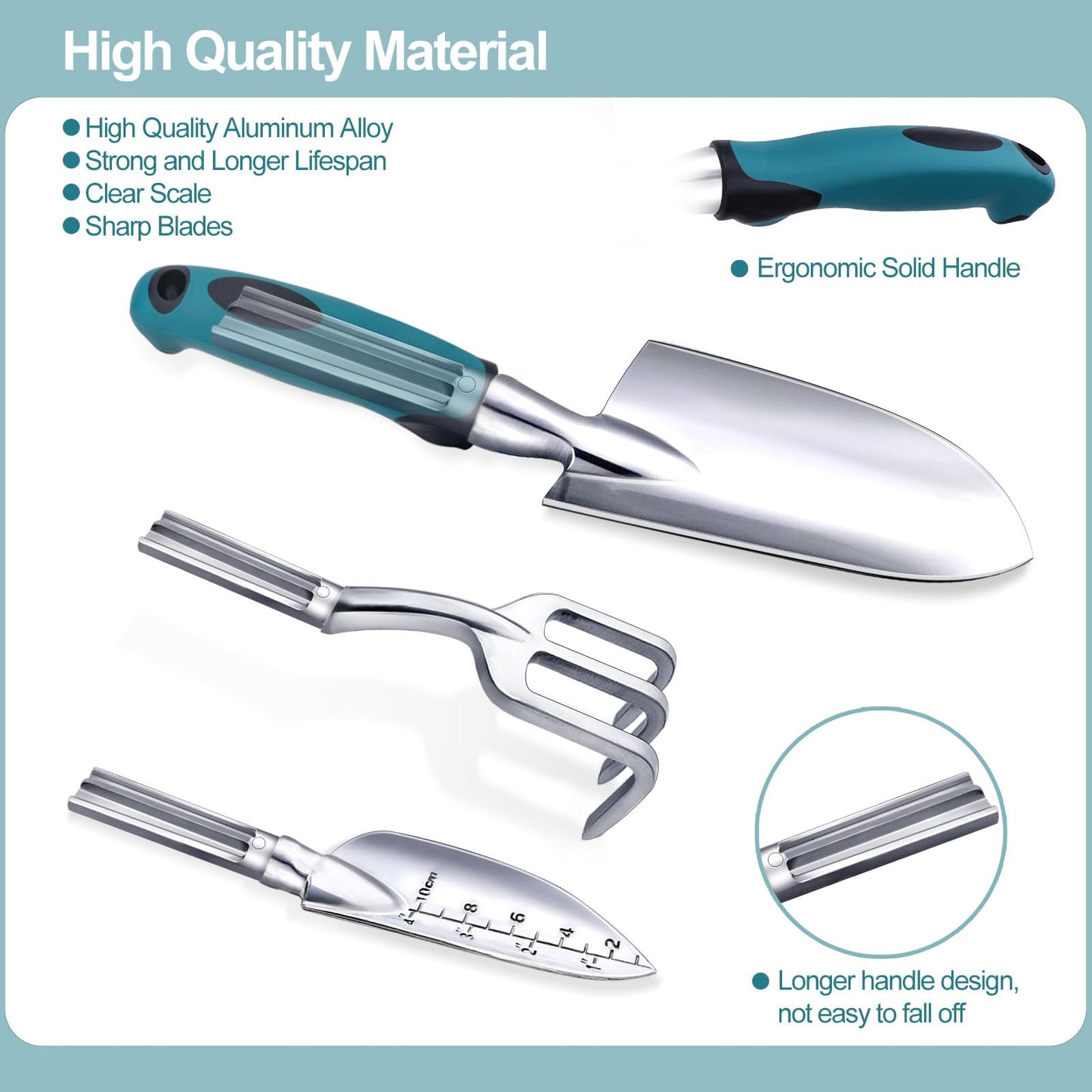 Kynup Garden Tools 7-Piece, Gardening Hand Tools, Gardening Tools Set with Rust-Proof,Stainless Steel, Aluminum Alloy Material, Gardening Supplies Set Ideal Gift