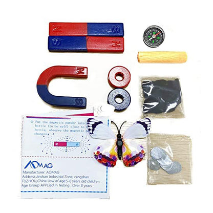 Physics Science Magnets Kit for Education Science Experiment Tools Icluding Bar/Ring/Horseshoe/Compass Magnets