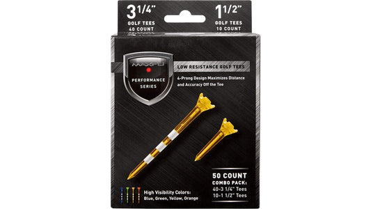 Maxfli Performance Series Low Resistance 3 1/4'' & 1 1/2'' Assorted Golf Tees - 50 Pack