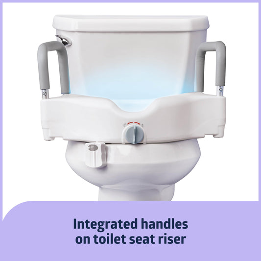 Medline Multi-Function Bathroom Kit for Caregivers, Seniors and Adults: Toilet Seat Riser and Attachable Toilet Light for Adults, Disabled- Enhanced Safety, 1 Ct.