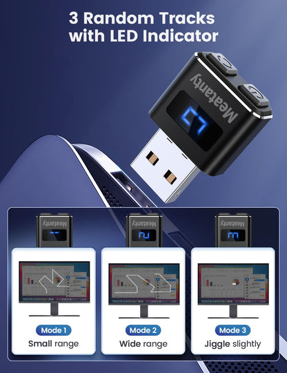 Meatanty Metal Tiny Mouse Jiggler, USB Mouse Mover Undetectable, Automatic Shaker with Separate Mode and ON/Off Buttons, Mouse Moving Device LED Screen, Wiggler Giggler Keep Computer/PC/Laptop Awake