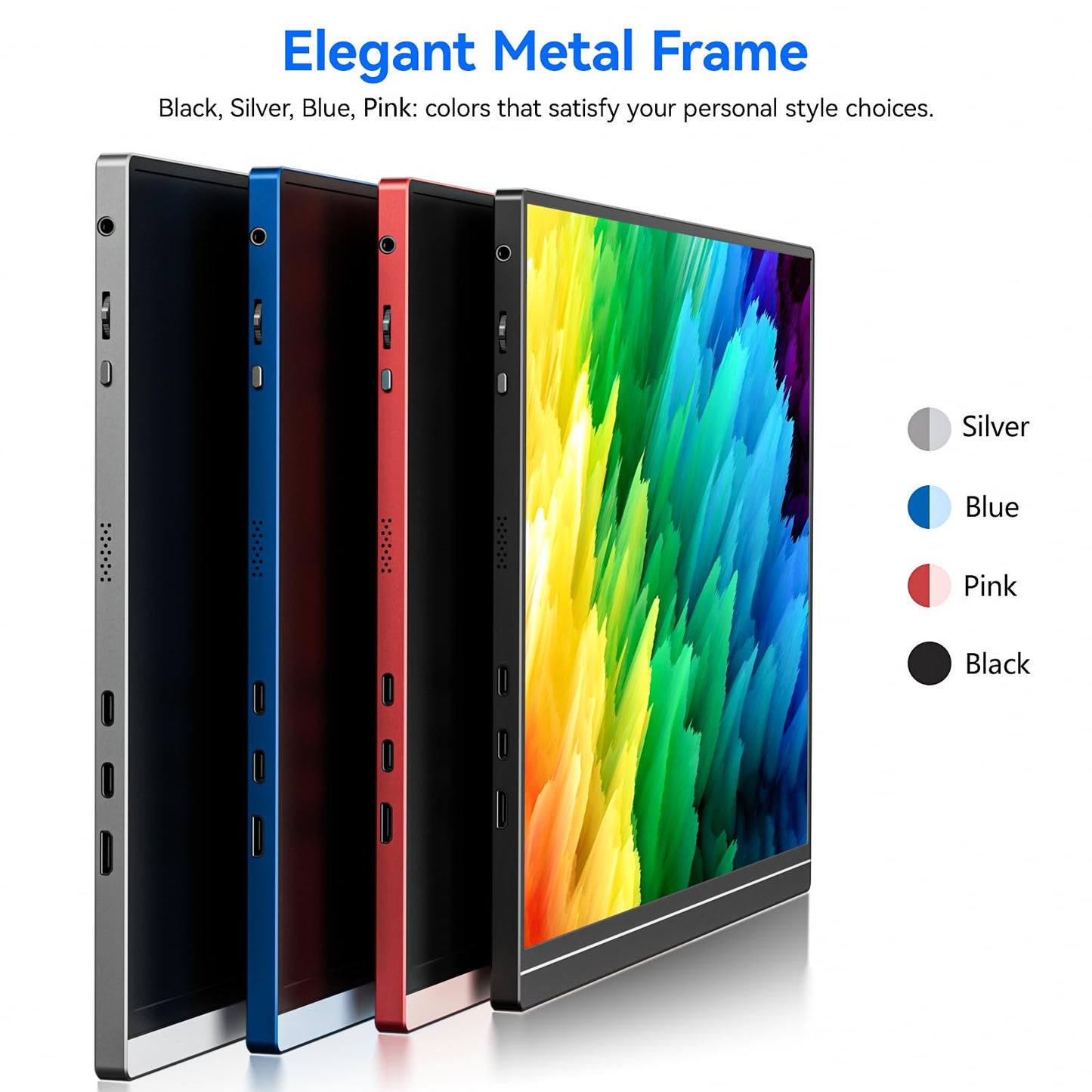 Veout 16" Portable Monitor, 1920 * 1200P IPS Laptop Screen with USB-C, HDMI Gaming Monitor Featuring a Kickstand, 0.3" Ultra-Slim for Travel and Office Use