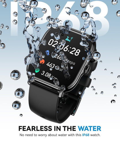 Smart Watch for Women Men- Answer/Make Call, 2025 IP68 Waterproof Fitness Step Sleep Tracker Watch with Monitor Activity Counter Smartwatch for Andriod iPhone iOS Samsung Compatible