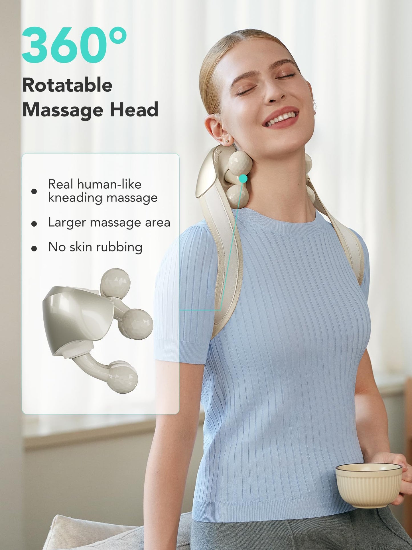SKG Neck Massager for Pain Relief Deep Tissue FSA HSA Eligible Shiatsu Cordless Massager with Heat Neck and Shoulder Massage Mother Day Gift H7 Ultra