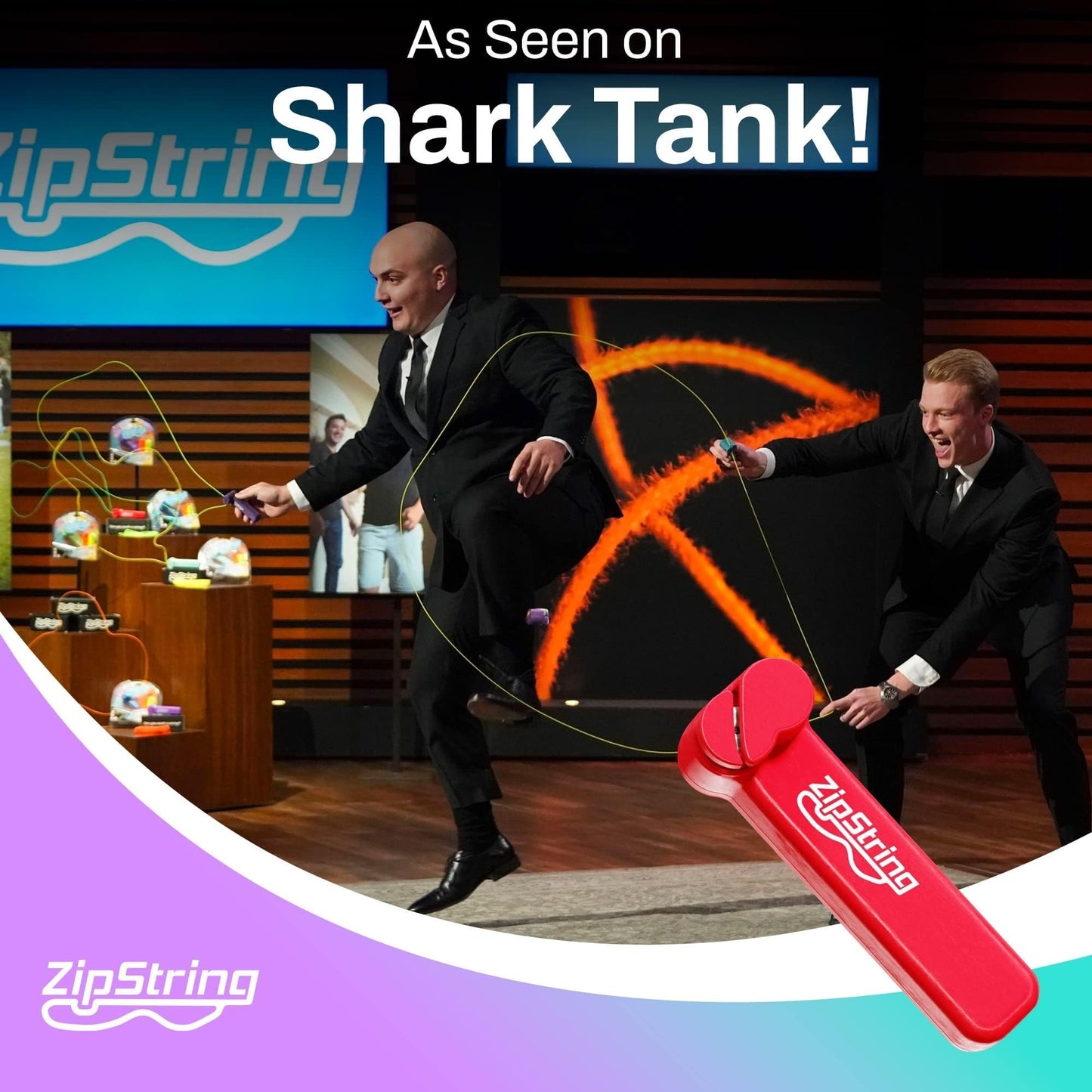 ZipString Original - As Seen on Shark Tank - Classic ZipString Rope Launcher Toy, Perfect for Kids & Adults - Fly a String Loop in The Air for Endless Tricks & Fun, Wonderment Awaits, Rock'it Red