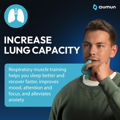 Oumua Smart Breathing Trainer | Lung Trainer with AI-Powered Oumua App | Lung Exerciser Device 30+ Training Protocols to Improve Wellbeing and Athletic Perfrormance