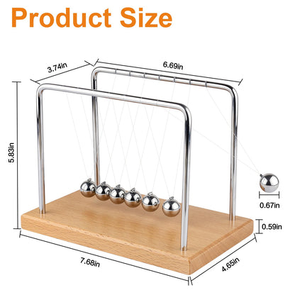 Smilesorg Newton's Cradle Balance Balls Fascinating Physics Gadget for Home and Office 7 Beads