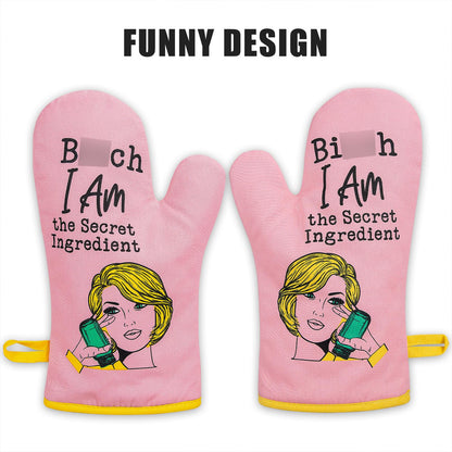 Miracu Oven Mitt, Funny Kitchen Cooking Oven Mitts, Pink Kitchen Accessories, Baker Stuff, Baking Gifts for Women, House Warming Gifts New Home, Mothers Day Birthday Housewarming Present for Women Mom