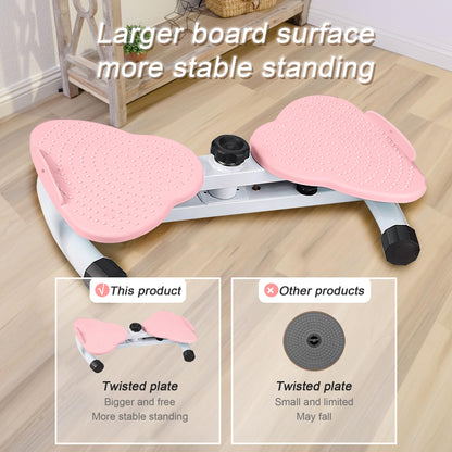 Sttlejura Waist Twist Workout Machine, Ab Machine with 300 lbs Weight for Slim Waist and Core Ab Exercise Foot Massage and Weight Loss, Noiseless Home Gym Exercise Equipment for Women Men(Pink)