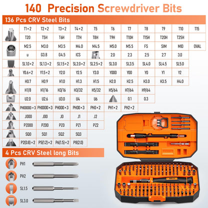 JOREST 152 in 1 Precision Screwdriver Set, Tool Gifts for Men, Magnetic Tool Kit with Torx Triwing Bits, Repair for Electronics,Macbook, Laptop, PC, RC, PS5, iphone,Jewelers, XBOX, Glasses