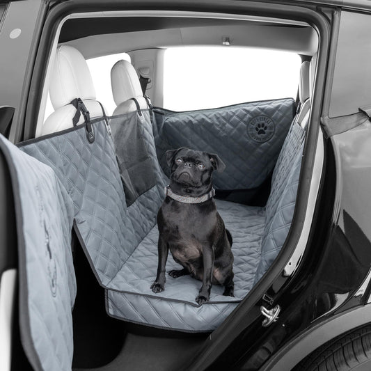 Ruff Liners Dog Hammock for Car Back Seat Cover, Medium 2024 Gray – Give Your Pup More Room to Relax – Waterproof, Solid Door Protection, & Machine-Washable – Quality Truck Back Seat Cover for Dogs