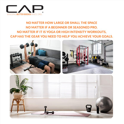 CAP Barbell 150 LB Coated Hex Dumbbell Weight Set with Vertical Rack, Black