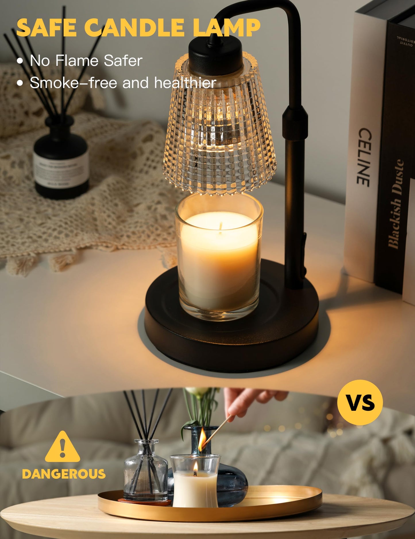 GODONLIF Candle Warmer Lamp with Timer Dimmable, Birthday Gifts for Women Mom, House Warming Gifts New Home Decor, Wax Warmer Lamp for Jar Candles with 2 Bulbs