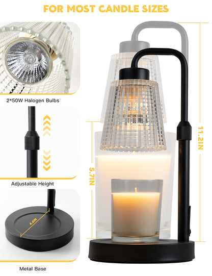 GODONLIF Candle Warmer Lamp with Timer Dimmable, Birthday Gifts for Women Mom, House Warming Gifts New Home Decor, Wax Warmer Lamp for Jar Candles with 2 Bulbs