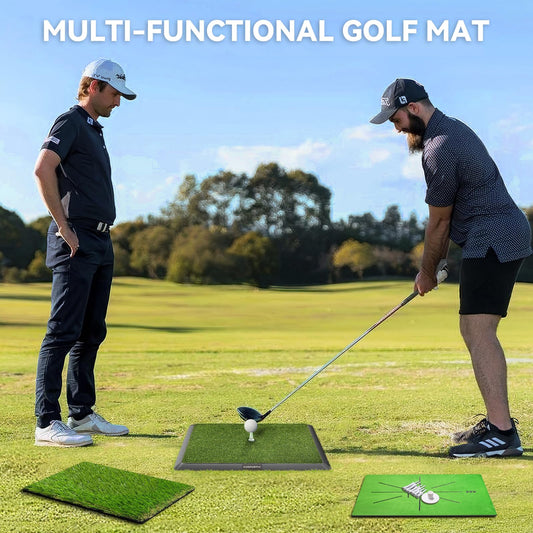 Golf Hitting Mat, Golf Training Mat for Swing Path Feedback Detection Batting,Extra Replaceable Golf Practice Mat 16"x12",Golf Gifts for Men Women for Home Indoor Outdoor