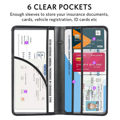 CoBak Car Registration and Insurance Holder - Vehicle Glove Box Car Organizer, Auto Truck Comparment Accessories Case for Essential Document, Driver License, Cards