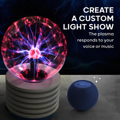 Discovery #MINDBLOWN Plasma Globe Lamp - Touch and Sound Sensitive Lightning, Electric Plasma Ball Interactive Novelty Toy, Bedroom & Desktop Home Décor, Tesla Coil Light Plasma Orb