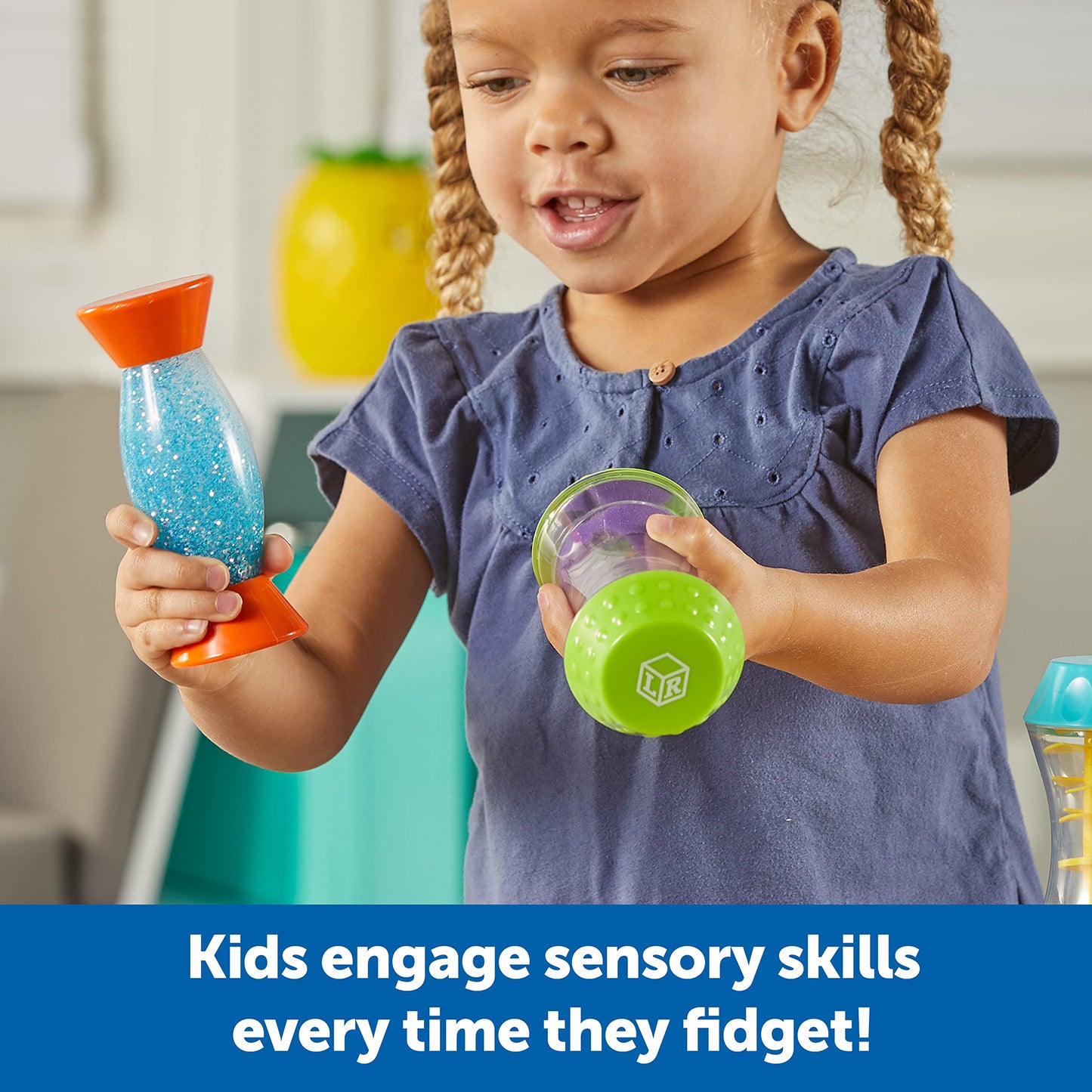 Learning Resources Sensory Trio Fidget Tubes - Creativity For Kids, Bottles For Toddler, Kids Travel Essentials Toys, Fine Motor Skills Gifts, Calm Down Corner Supplies, Bin Activities
