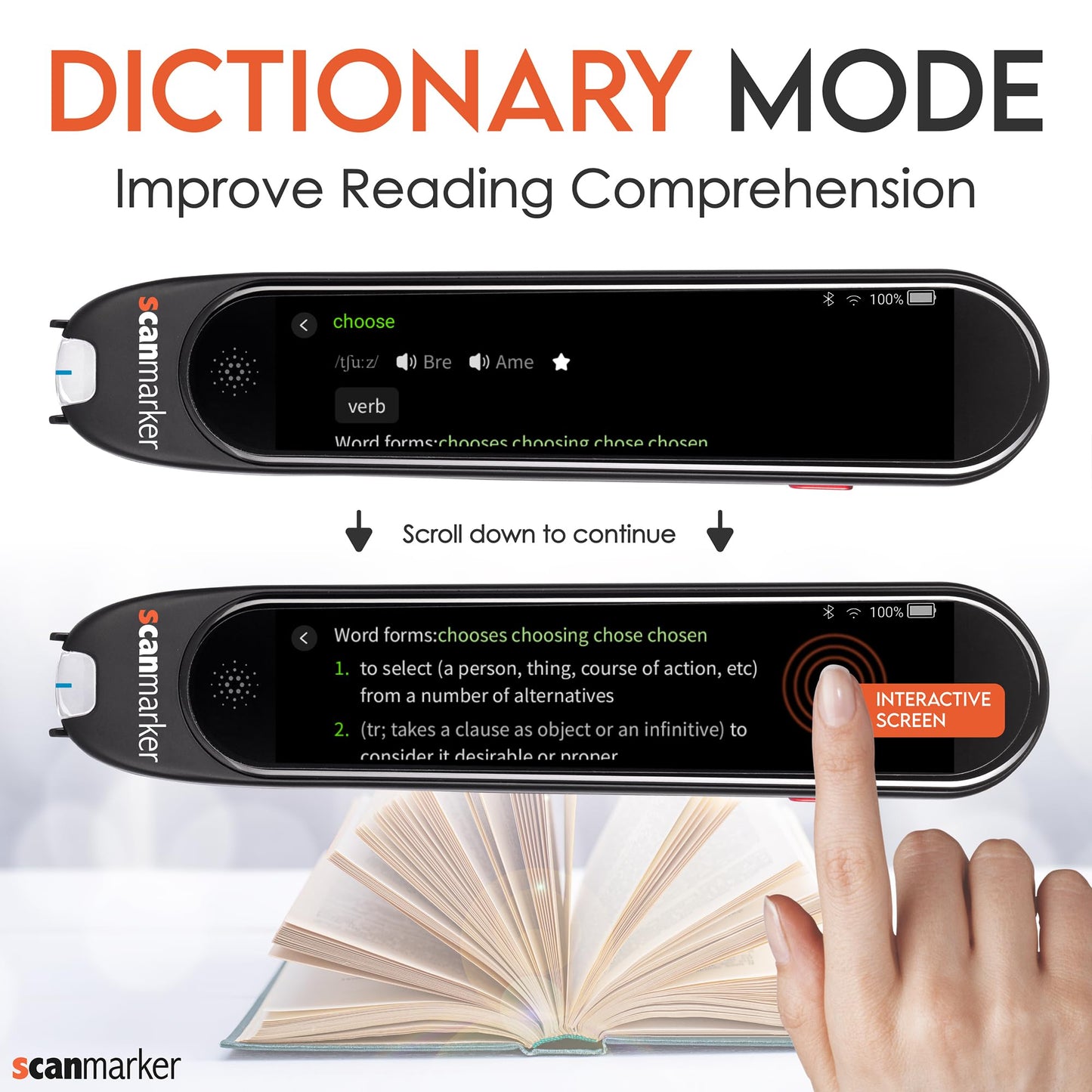 Scanmarker Pro | Translation Pen & Reading Pen for Kids & Adults | Assistive Tool & Language Translator Device for Dyslexia, Reading Support & Language Learners | Translator Pen for 100 Languages