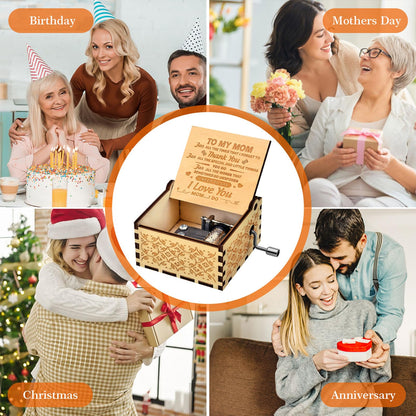 Likeny Mothers Day for Mom Gifts from Daughter Son Gifts for Mom from Daughter Mom Gift for Mothers Day Birthday Best Mama Mother Gift Hand Crank Music Box