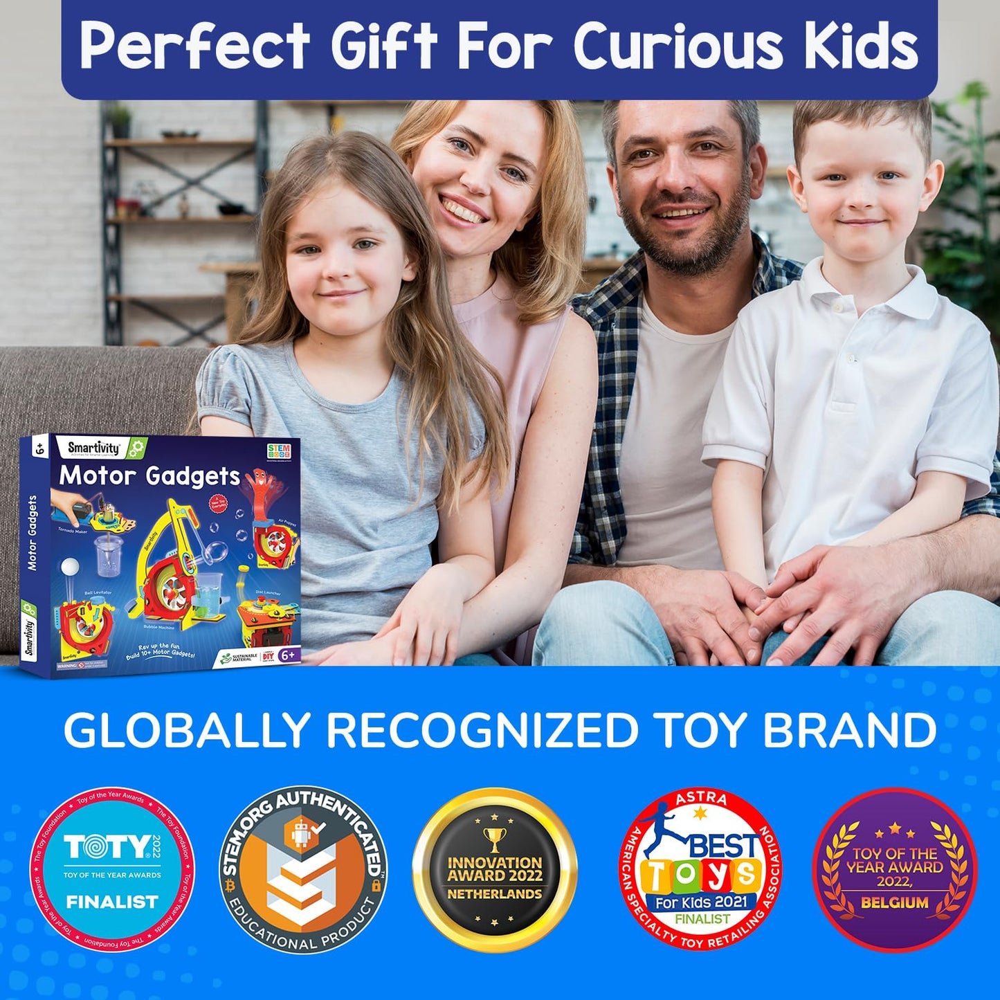 Smartivity 10in1 Motor Gadgets Kit for Kids I STEM Toys for Ages 6,7,8,9,10,11,12,13 Years | Build Cool Electronics Projects | Birthday Gifts for Boys & Girls | Science Kit for Kids 6-13