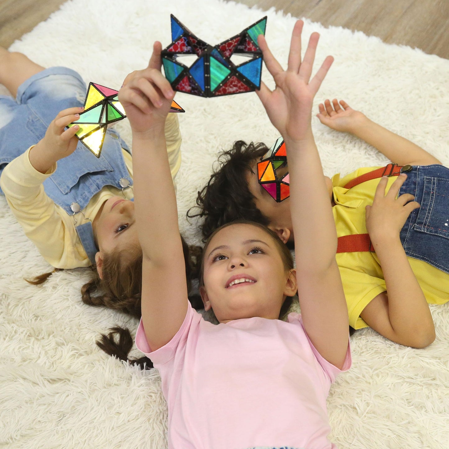 TOSY Magnet Pyramid Glow - 1 Cube Transforms into 1 Billion Shapes, Easter Basket Stuffers Essentials for Kids/Teens, 243 Rare Earth Magnets, Glowing, Holographic Design, Puzzle/STEAM Toy