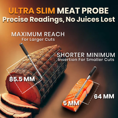 MeatStick V Wireless Meat Thermometer, 1200°F Heat Resistance, Unlimited Range WiFi & Bluetooth, Smart Digital Probe for Grilling, Smoking, Sous Vide, BBQ, Air Fryer, Oven, Smoker, Kitchen Cooking