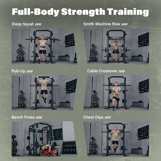 Major Fitness Drone2 Machine – All-in-One Home Gym Squat Rack with Weight Bar, Dual LAT Pull-Down Systems & Cable Crossover Machine for Full-Body Workouts