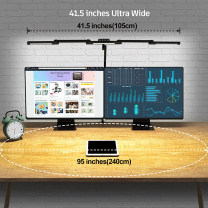 EPABINA LED Desk Lamp with Clamp, 41.5" Clamp on Architect Desk Lamp for Home Office, 24W Bright Tall Computer LED Table Light Adjustable Overhead Clip on Office Lighting for Work Craft
