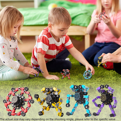 Gokeey Easter Basket Stuffers Transformable Fidget Spinners 4 Pcs for Kids and Adults Stress Relief Sensory Toys for Boys and Girls Fingertip Gyros for Party Favors Stocking Stuffers Bulk for Kids