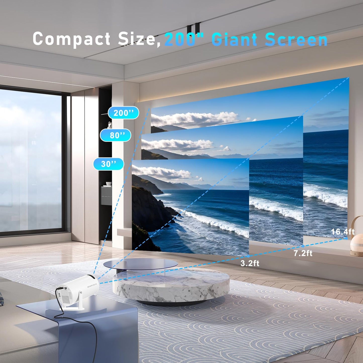 Arcade Vision Projector with Games Built in 36,000+ Retro Games, Gaming Video 2-IN-1 Projector 4K with 2 Wireless Controllers Gifts for Men/Teens/Kids