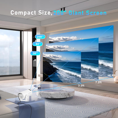 Arcade Vision Projector with Games Built in 36,000+ Retro Games, Gaming Video 2-IN-1 Projector 4K with 2 Wireless Controllers Gifts for Men/Teens/Kids
