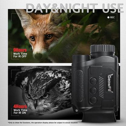 Night Vision Monocular 4K, Infrared Digital Night Vision, 984ft 8X Zoom 2000mAh Rechargeable Battery, 4K Video & 40M Photo, Save Photos & Video with Audio for Adult Hunting Camping, 32G Card