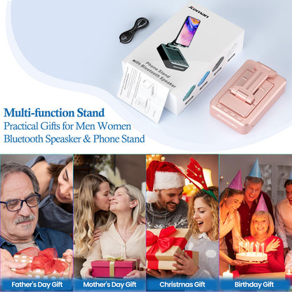 JTEMAN Portable Wireless Bluetooth Speakers with Phone Stand,Gifts for Women and Men,Birthday Christmas for Women Men,Kitchen Gadgets for Men,Compatible for iPhone/Samsung/Mini iPad - Pink