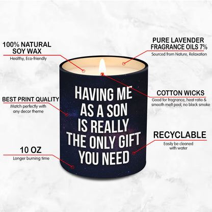 VIWIX Mothers Gifts for Mom from Son, Mothers Day Gifts from Son - Gifts for Dad from Son for Fathers Day - Dad Gifts, Mom Gifts from Son - Birthday Gifts for Mom, Dad Birthday Gifts Candle 10Oz