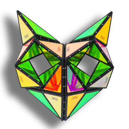 TOSY Magnet Pyramid Glow - 1 Cube Transforms into 1 Billion Shapes, Easter Basket Stuffers Essentials for Kids/Teens, 243 Rare Earth Magnets, Glowing, Holographic Design, Puzzle/STEAM Toy
