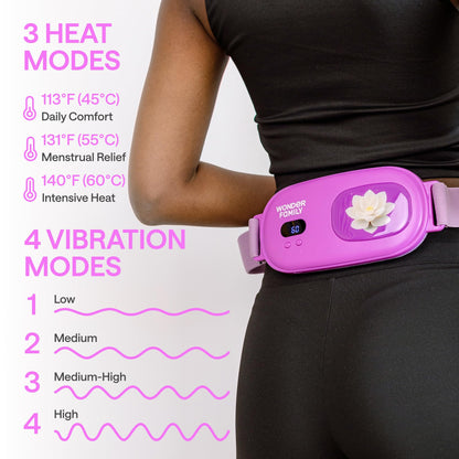 Menstrual Heating Pad for Cramps – Portable Cordless Heating Pad for Women – Rechargeable Pink Period Relief Pad for Stomach and Back – Small Heat Belt, USB Heated Pad – Electric Heat Wrap for PMS