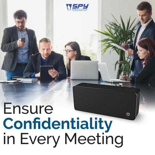 Spy Associates Ultrasonic Anti-Recording Device - Voice Activated Anti-Recorder, Microphone Suppressor, 270° Interference Shield, Portable Privacy Protector for Secure Meetings, Office, Cars & More