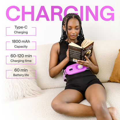 Menstrual Heating Pad for Cramps – Portable Cordless Heating Pad for Women – Rechargeable Pink Period Relief Pad for Stomach and Back – Small Heat Belt, USB Heated Pad – Electric Heat Wrap for PMS