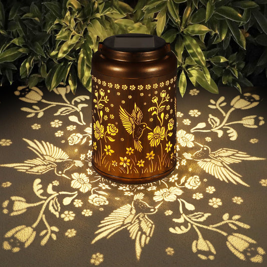 Mothers Day Gifts Solar Lanterns Outdoor Waterproof Hummingbird Garden Decor Gifts for Women Mom Grandma Hanging Solar Lights Metal Solar Decoration Outside for Yard, Backyard, Patio Deals
