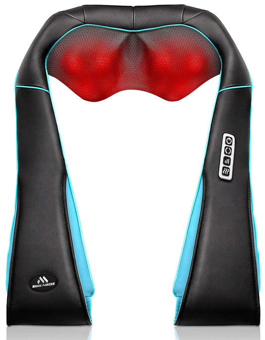 MagicMakers Electric Shiatsu Neck Massager with Heat - Pain Relief for Back, Shoulders & Feet - Gift for Men, Women, Mom & Dad - From Daughter or Son - Ideal for Christmas, Mother's Day & Father's Day