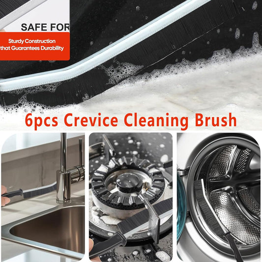 Crevice Cleaning Brush, New Multifunctional Gap Cleaning Brush Tool, Bathroom Gap Brush, Grout Cleaner Brush Hard Bristle Crevice Cleaning Brush,6Pcs