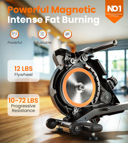 YOSUDA Magnetic Rowing Machine 350 LB Weight Capacity - Rower Machine for Home Use with LCD Monitor, Tablet Holder and Comfortable Seat Cushion-New Version