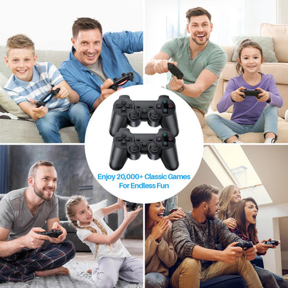 20000+ Games,2025 Newest Home Game Console Wireless Double Handle PSP Arcade Double TV Game Console Plug and Play Video Game Stick, HDMI Output TV, Gift for Kids and Adults (64G)